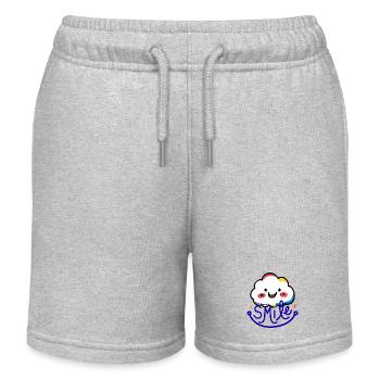 Eine Wolke und ein buntes Lächeln - Kinder Organic Joggingshorts Mini Bolter von Stanley/Stella - Grau meliert - Vorne