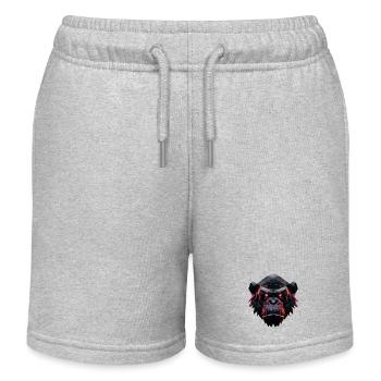 Gorilla Prisma Kopf Low Poly Art Design - Kinder Organic Joggingshorts Mini Bolter von Stanley/Stella - Grau meliert - Vorne