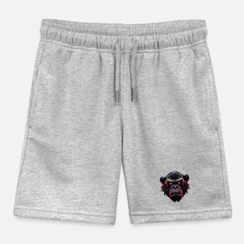 Gorilla Prism Head Low Poly Art Design Kids Organic Sweat Shorts by Stanley/Stella
