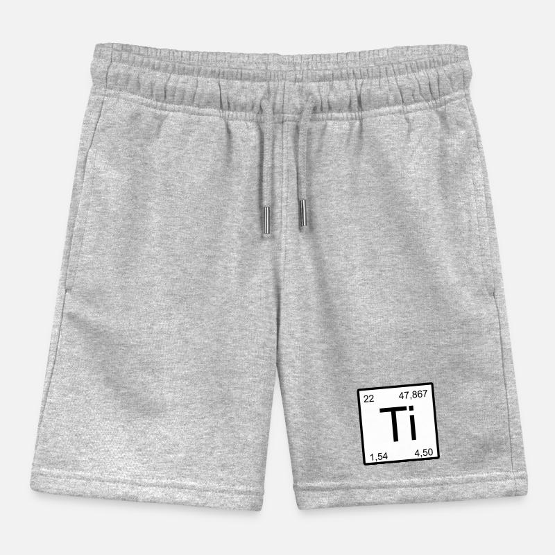 Titanium Element Symbol Minimal Tile Kids Organic Sweat Shorts by Stanley/Stella