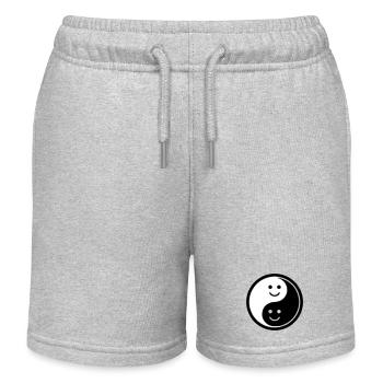 Yin Yang avec Smileys | Symbole de solde positif - Short de jogging enfant bio Stanley/Stella - gris chiné - Devant
