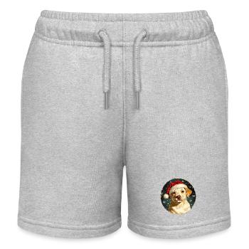 Weihnachtsmann Collie - Kinder Organic Joggingshorts Mini Bolter von Stanley/Stella - Grau meliert - Vorne