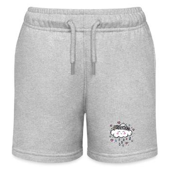 Cloud Wreath Rain Love - Kids Organic Sweat Shorts by Stanley/Stella - heather grey - Front