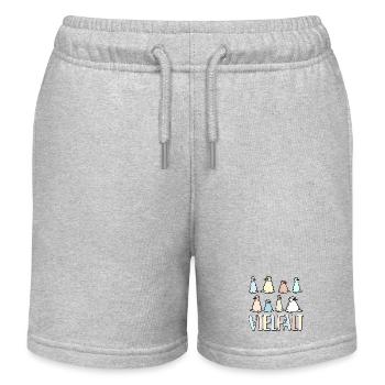 Bunte Schneemänner Winter Vielfalt - Kinder Organic Joggingshorts Mini Bolter von Stanley/Stella - Grau meliert - Vorne