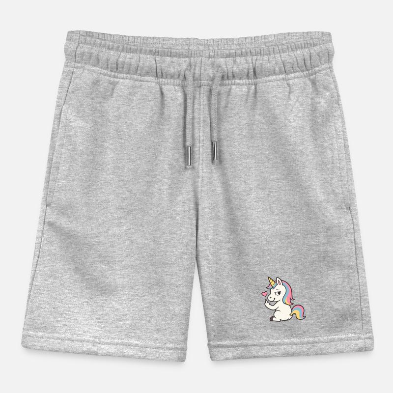 Licorne espiègle au cœur – Déclaration de licorne douce Short de jogging enfant bio Stanley/Stella
