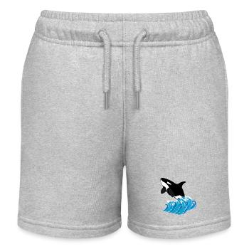 Orca-Druck - Kinder Organic Joggingshorts Mini Bolter von Stanley/Stella - Grau meliert - Vorne