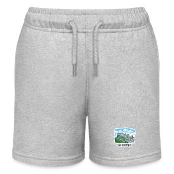 Edinburgh Castle Skyline Schottland Souvenirkunst - Kinder Organic Joggingshorts Mini Bolter von Stanley/Stella - Grau meliert - Vorne