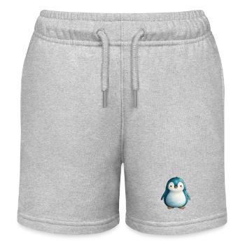 Pinguinbaby, Polartier, Eisscholle - Kinder Organic Joggingshorts Mini Bolter von Stanley/Stella - Grau meliert - Vorne