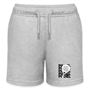 Padel Padel – Racket Love! Court King & Queen - Kids Organic Sweat Shorts by Stanley/Stella - heather grey - Front