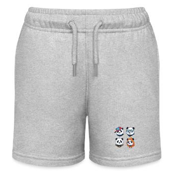 Panda Streetstyle Avatare Set - Kinder Organic Joggingshorts Mini Bolter von Stanley/Stella - Grau meliert - Vorne