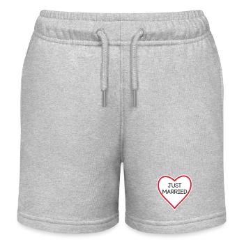 Herzbanner Just Verheiratet - Kinder Organic Joggingshorts Mini Bolter von Stanley/Stella - Grau meliert - Vorne