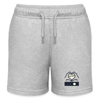 Biathlon Hiver - Cœur d’amour - Short de jogging enfant bio Stanley/Stella - gris chiné - Devant