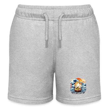 Ramen Katze Slurp Happens - Kinder Organic Joggingshorts Mini Bolter von Stanley/Stella - Grau meliert - Vorne