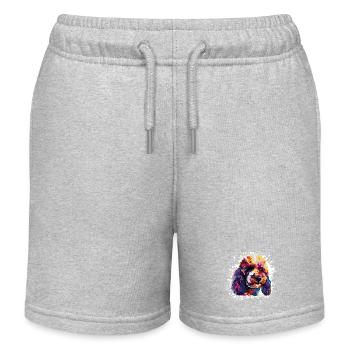Éclaboussure de couleur Chien Animal Chien - Short de jogging enfant bio Stanley/Stella - gris chiné - Devant