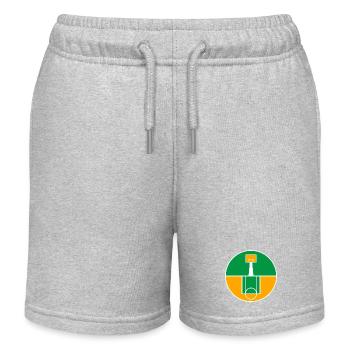 Rundes Basketballfeld-Emblem - Kinder Organic Joggingshorts Mini Bolter von Stanley/Stella - Grau meliert - Vorne