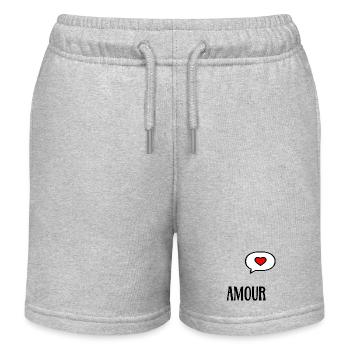 Amour Cœur - Short de jogging enfant bio Stanley/Stella - gris chiné - Devant