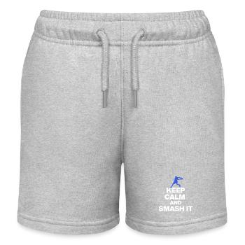 KEEP CALM AND SMASH IT, PADEL POWER SPORT. White - Kids Organic Sweat Shorts by Stanley/Stella - heather grey - Front