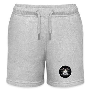 Bad Cattitude Cat Mugshot - Kids Organic Sweat Shorts by Stanley/Stella - heather grey - Front