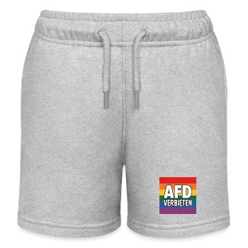AFD Verbieten - Antifa Tee - Kinder Organic Joggingshorts Mini Bolter von Stanley/Stella - Grau meliert - Vorne