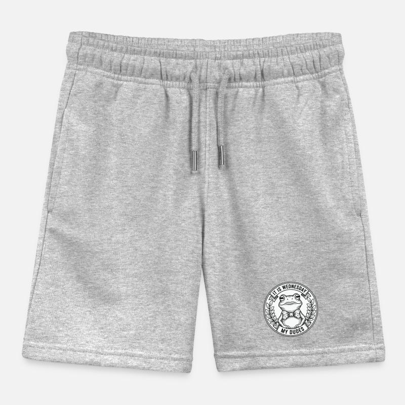 Wednesday Frog Bow Tie Logo Kids Organic Sweat Shorts by Stanley/Stella