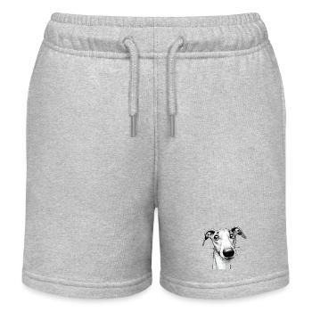 is was? schelmischer Windhund - Kinder Organic Joggingshorts Mini Bolter von Stanley/Stella - Grau meliert - Vorne