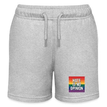Hass ist keine Meinung – Antifa-Merch - Kinder Organic Joggingshorts Mini Bolter von Stanley/Stella - Grau meliert - Vorne