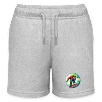 Skater Alien / Skateboarder - Kinder Organic Joggingshorts Mini Bolter von Stanley/Stella - Grau meliert - Vorne