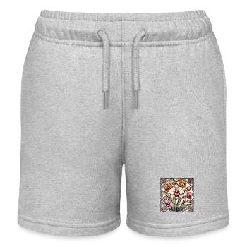 Orchideen-Buntglas-Kreis - Kinder Organic Joggingshorts Mini Bolter von Stanley/Stella - Grau meliert - Vorne