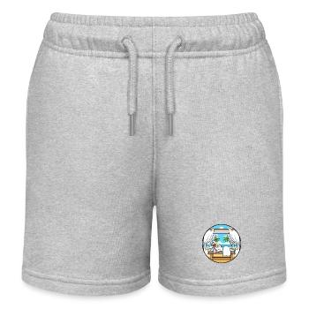 Strand-Spa-Hase Hasen-Entspannungskunst - Kinder Organic Joggingshorts Mini Bolter von Stanley/Stella - Grau meliert - Vorne