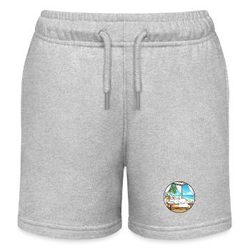 Beach Spa Rabbit Bunny Relaxing Art - Kids Organic Sweat Shorts by Stanley/Stella - heather grey - Front