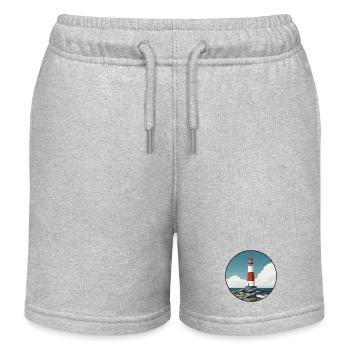 Breton lighthouse on the rocky coast - Kids Organic Sweat Shorts by Stanley/Stella - heather grey - Front