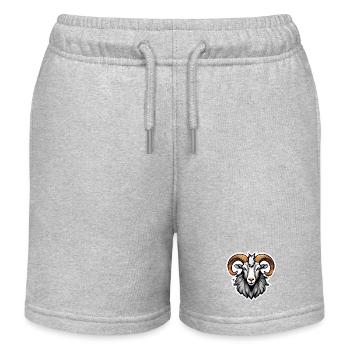 Bold graphic ram - Kids Organic Sweat Shorts by Stanley/Stella - heather grey - Front