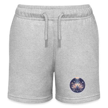 Kosmischer Lotusgarten - Kinder Organic Joggingshorts Mini Bolter von Stanley/Stella - Grau meliert - Vorne