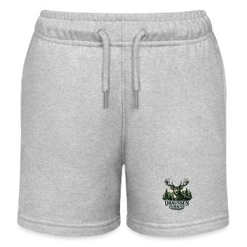 Draußen Zuhause Hirsch Natur Outdoor - Kinder Organic Joggingshorts Mini Bolter von Stanley/Stella - Grau meliert - Vorne