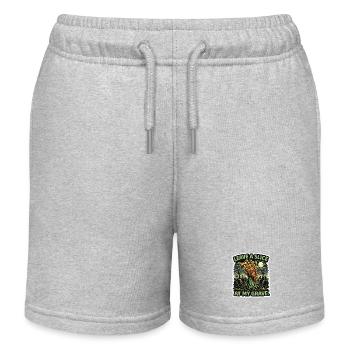 Zombie Stück Pizza am Grabstein - Kinder Organic Joggingshorts Mini Bolter von Stanley/Stella - Grau meliert - Vorne
