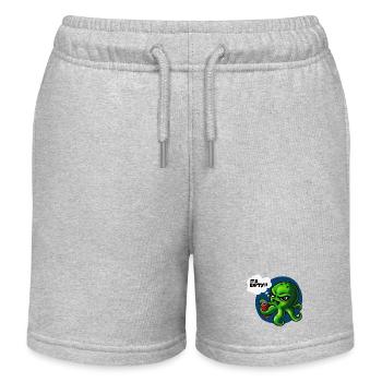 Grumpy Kraken - Kids Organic Sweat Shorts by Stanley/Stella - heather grey - Front