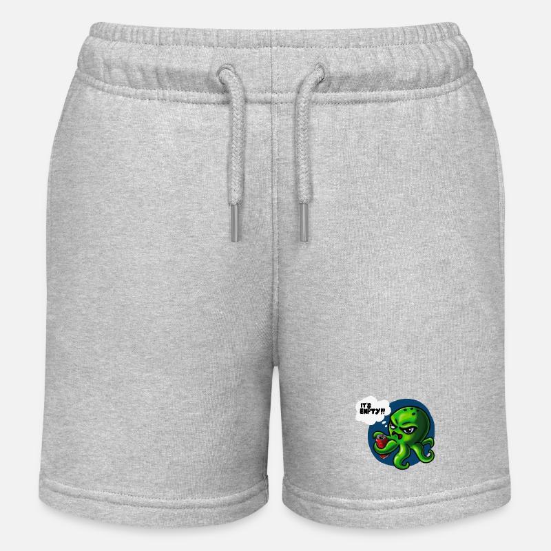 Grumpy Kraken - Kinder Organic Joggingshorts Mini Bolter von Stanley/Stella - Grau meliert