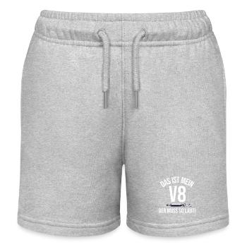 Das ist mein V8 der Muss so laut Shirt  - Kinder Organic Joggingshorts Mini Bolter von Stanley/Stella - Grau meliert - Vorne
