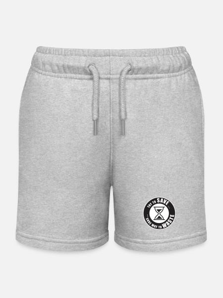 Le temps, c’est de l’argent – avertissement en sablier - Short de jogging enfant bio Stanley/Stella - gris chiné