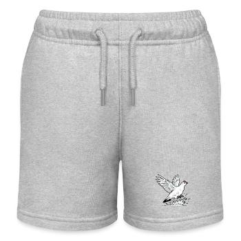 Alpine Ptarmigan in Flight Wilderness Winter - Kids Organic Sweat Shorts by Stanley/Stella - heather grey - Front