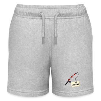 Grandfather fishing - Kids Organic Sweat Shorts by Stanley/Stella - heather grey - Front