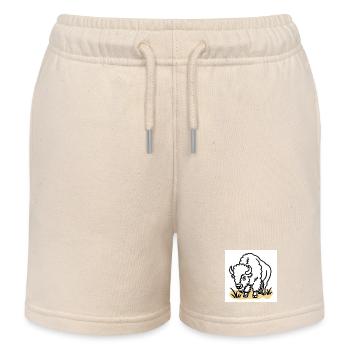 Bison on yellow grass - Kids Organic Sweat Shorts by Stanley/Stella - soft Ecru - Front