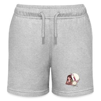 Bubble Tea Girl und Lion mit Hörgerät - Kinder Organic Joggingshorts Mini Bolter von Stanley/Stella - Grau meliert - Vorne