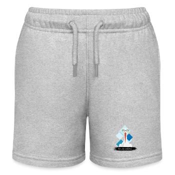 JvG Storch "Oiwei unter Stoachstrom." - Kinder Organic Joggingshorts Mini Bolter von Stanley/Stella - Grau meliert - Vorne