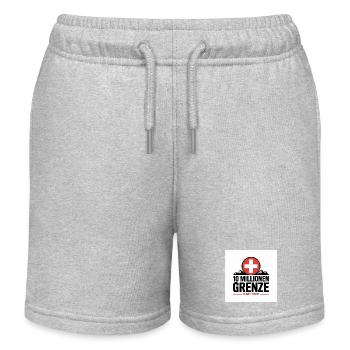 10 Millionen Grenze Schweizer Berglogo - Kinder Organic Joggingshorts Mini Bolter von Stanley/Stella - Grau meliert - Vorne