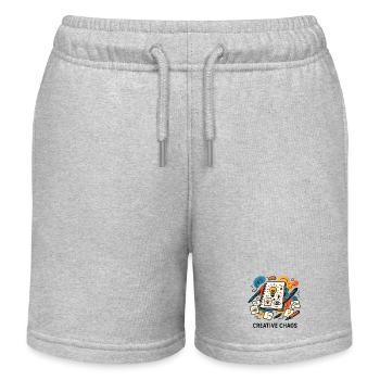 Kreatives Chaos Notizbuch - Kinder Organic Joggingshorts Mini Bolter von Stanley/Stella - Grau meliert - Vorne