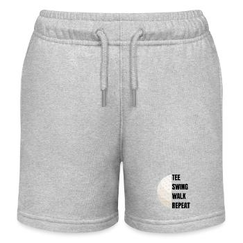 Tee Swing Walk Repeat - Golf slogan - Kinder Organic Joggingshorts Mini Bolter von Stanley/Stella - Grau meliert - Vorne