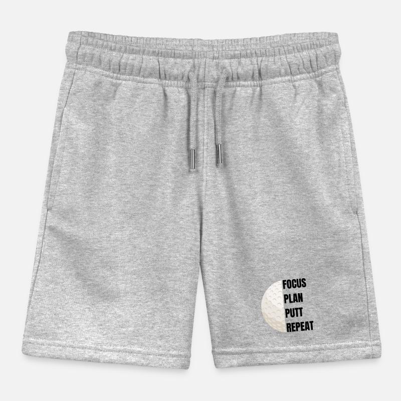 Focus Plan Putt Repeat – Golf Slogan Short de jogging enfant bio Stanley/Stella