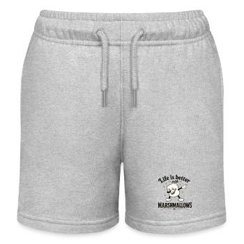 Das Leben ist besser mit Marshmallows - Kinder Organic Joggingshorts Mini Bolter von Stanley/Stella - Grau meliert - Vorne