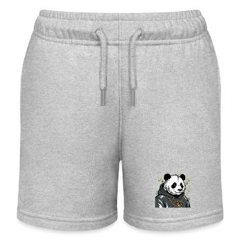 Streetwear Hip Hop Panda Bear - Kids Organic Sweat Shorts by Stanley/Stella - heather grey - Front